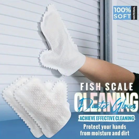 Fish Scale Cleaning Duster Gloves